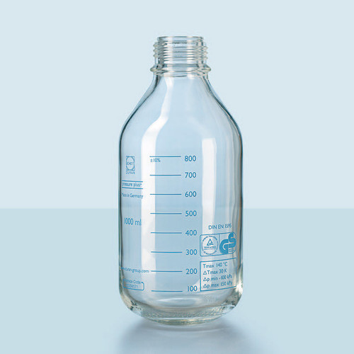 DURAN® Safety Coated PRESSURE PLUS Bottle Only, Clear, 1000mL, GL45, case/10