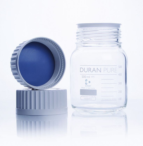 DURAN® PURE Bottle Only, Clear Borosilicate Glass, GLS-80, 500mL, case/10