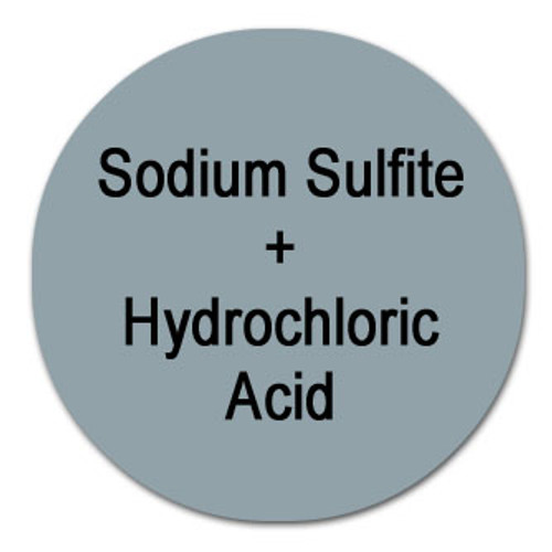 Round Color-Coded Chemical Labels, Sodium Sulfite/Hydrochloric Acid, Gray, Na2SO3 +HCL, Roll/1000