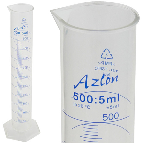Graduated Cylinder, Printed Graduations, PMP, 500mL, case/6