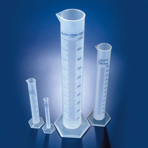 Graduated Cylinder, Printed Graduations, Polypropylene, 500mL, case/8