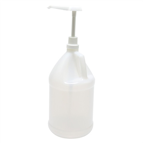 1 gallon Dispenser Jug with Plunger Spigot, 1oz per pump, HDPE, case/12