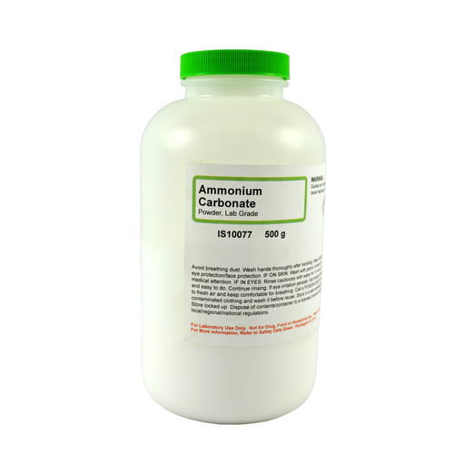 Ammonium Carbonate Powder, Lab Grade, 500 grams