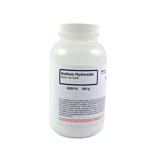 Sodium Hydroxide Bead, Lab Grade, 500 grams