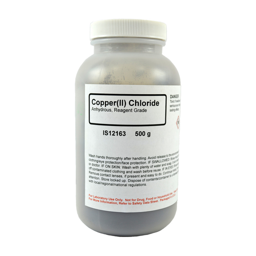 Copper (II) Chloride Anhydrous, Reagent Grade, 500 grams