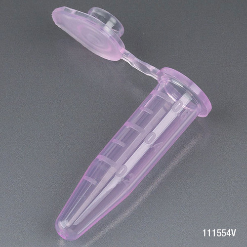 Microcentrifuge Tubes, 0.5mL, PP, Snap Cap, Violet, Certified: Rnase, Dnase and Pyrogen Free, bag/500