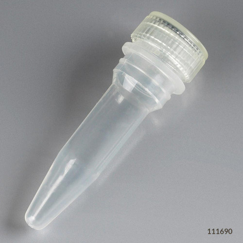 Microcentrifuge Tubes, 0.5mL, Screw Cap for Color Insert with O-Ring, Sterile, Polypropylene, case/1000