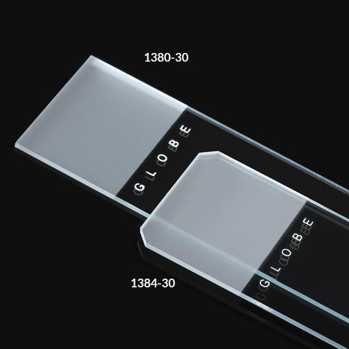 Glass Microscope Slides, Diamond White, 25 x 75mm, Beveled, Clipped Corners, Frosted: 1 End, 2 Sides, case/1440