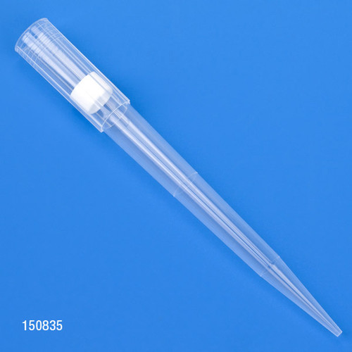 Filter Pipette Tips, 1 - 1000uL, Certified, Universal, Low Retention, Graduated, Natural, 84mm, Extended Length, Sterile, 6 Racks/Box, box/576