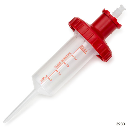 RV-Pette Dispenser Tip for Repeat Volume Pipettors, Certified, Sterile, 25mL (1 Red Adapter Included), box/25