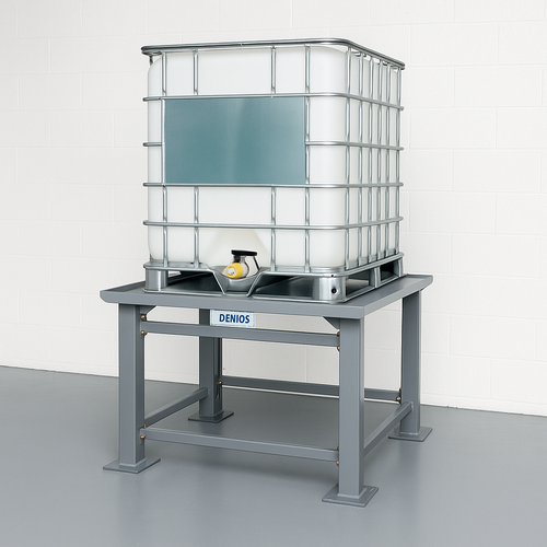 IBC Tote Containment Stand for 1-Tote, Steel, 36" Tall