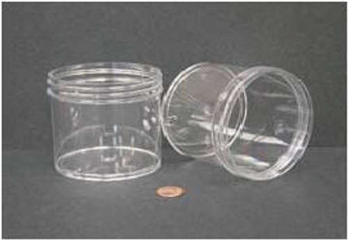 Bulk Plastic Jars, 360mL (12oz), Polystyrene, 89mm OD, Screw Caps, case/112