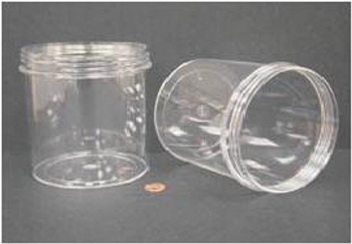 Bulk Plastic Jars, 1200mL (40oz), Polystyrene, 120mm OD, Screw Caps, case/30