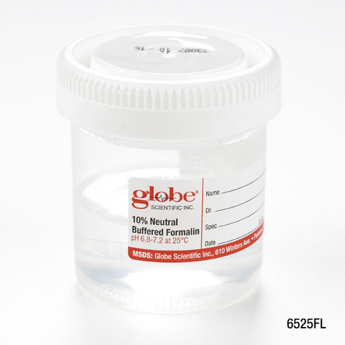 Tite-Rite Container, 90mL Filled with 45mL of 10% Neutral Buffered Formalin, Hazard Label, case/96