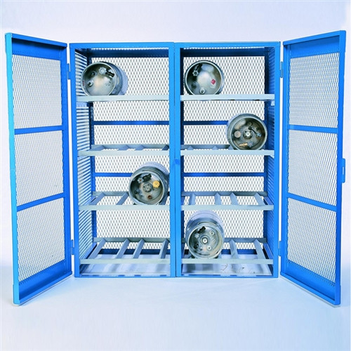 Gas Bottle & Cylinder Storage Cage, Double Horizontal, 16 Cylinder