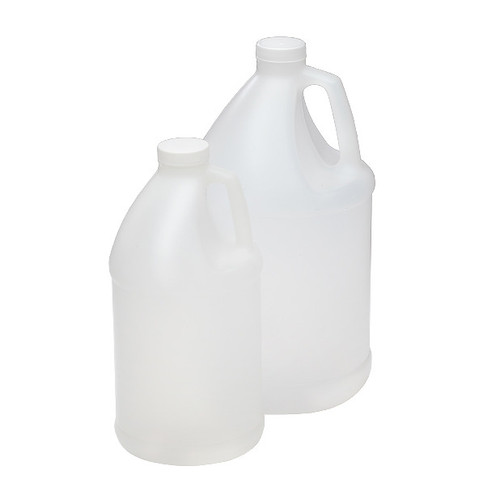 CP Lab Safety Plastic Jugs with Handle, 2 Liter (64 oz) Natural HDPE with 38-400 Caps, case/6 