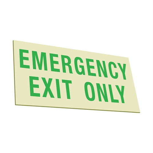 EcoGlo Glow in the Dark Emergency Exit Sign, One-Sided, Unframed