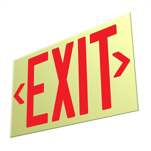 EcoGlo Glow in the Dark EXIT Sign, One-Sided, Unframed EcoGlo Glow in the Dark EXIT Sign, One-Sided, Unframed