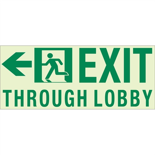 EcoGlo Glow in the Dark Custom Exit sign, Unframed, 16.4" x 7.4"