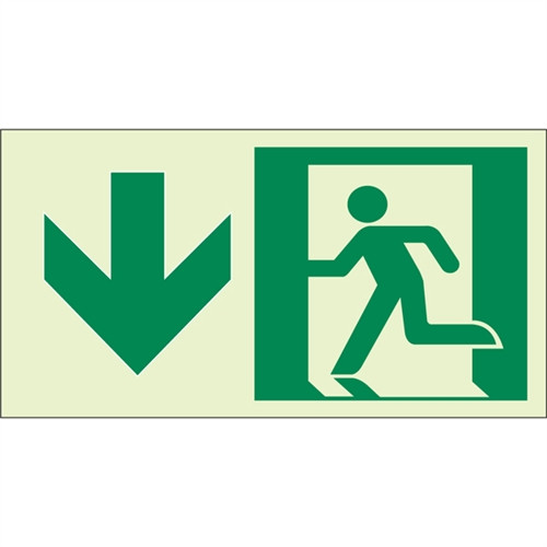 EcoGlo Glow in the Dark "Exit Straight Ahead, Down" Sign, Unframed, 8" x 4.6" EcoGlo Glow in the Dark "Exit Straight Ahead, Down" Sign, Unframed, 8" x 4.6"