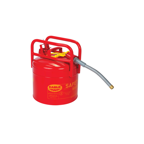 Eagle® Type II Safety Can, DOT Approved Red Galvanized Steel, 7/8" Flexible Hose