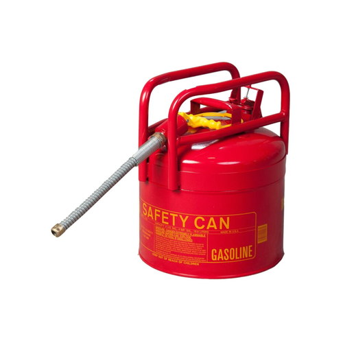 Eagle® Type II Safety Can, DOT Approved Red Galvanized Steel, 5/8" Flexible Hose