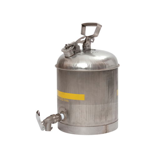 Eagle® 5 gallon Faucet Can, Stainless Steel Safety Can with Stainless Steel Faucet