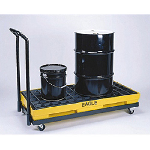 Eagle® Mobile Spill Pallet, 2-Drum Dolly Rolling Platform