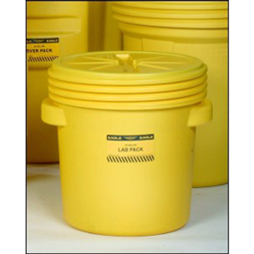 Eagle® Drum Containment 20 gal Lab Pack Drum, Screw Top Lid, Yellow