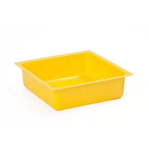 Eagle® Yellow Drip Pan, 10.5" x 10.5" x 3" Spill Tray, 1 gallon Capacity 