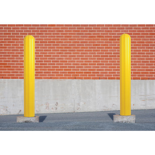 Eagle® Bollard Post Covers, 6" x 72" Fluted Bollard Post Sleeve, Yellow