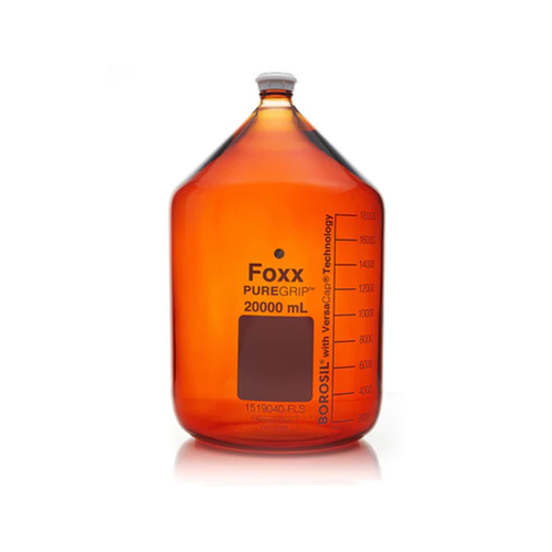 PUREGRIP® Rhino Safety Coated Glass Bottles, Amber, 20L, with GL45 VersaCap, each