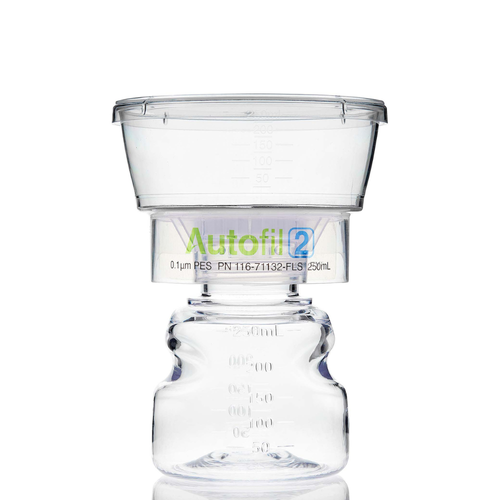 Autofil® 2 Sterile Disposable Bottle Top Vacuum Filter Units with 0.1um PES Membrane for Mycoplasma Removal, 250ml, case/12