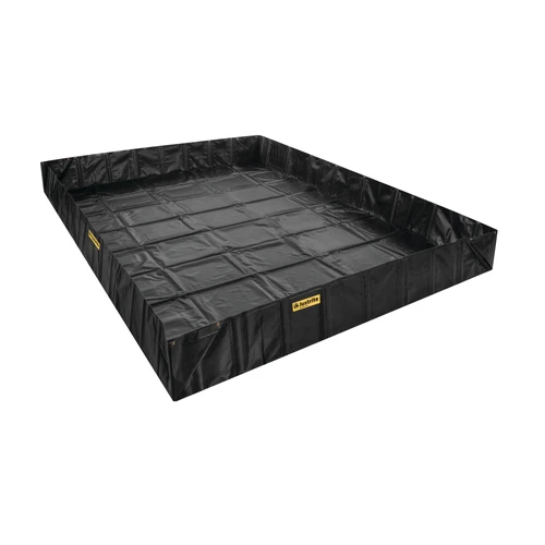 Justrite QuickBerm 12' x 20' x 24" Spill Containment Berm, 3591 Gallon Capacity with Angle Brackets, Black, for Oil & Chemical Spill Control