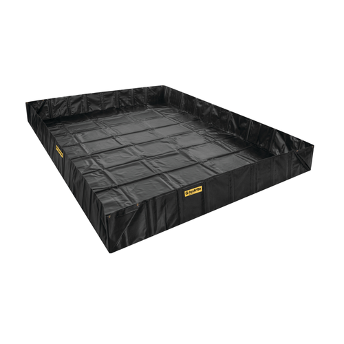 Justrite QuickBerm 12' x 28' x 24" Spill Containment Berm, 5027 Gallon Capacity with Angle Brackets, Black, for Oil & Chemical Spill Control
