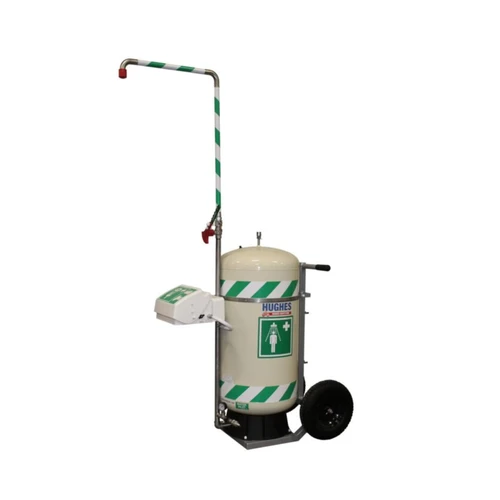 Justrite Hughes 30 Gallon Portable Self-Contained Emergency Safety Shower & Eyewash Station, Mobile Unit