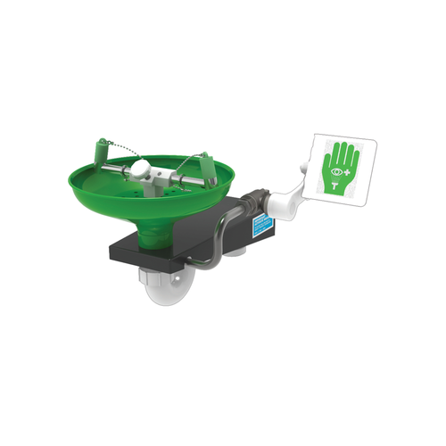 Justrite Hughes Laboratory Eye/Face Wash Station, Wall-Mount, Open Stainless Steel Bowl, Industrial & Lab Emergency Safety Equipment