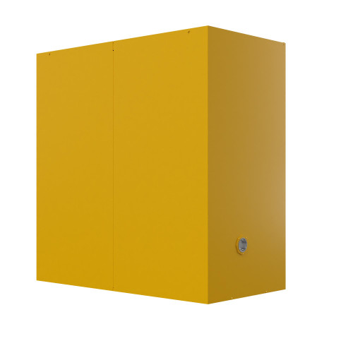 Justrite Utili-Guard+™ Flammable Safety Cabinet, 45 Gallon, Self-Close 2-Door with Attachments, 2 Shelves, Industrial Chemical Storage, Yellow Finish
