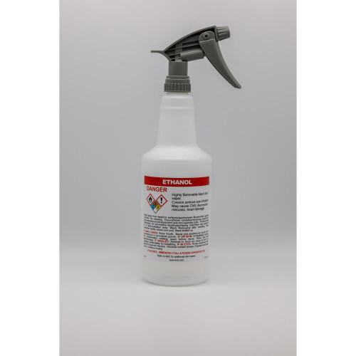 Pre-Labeled GHS Compliant Spray Bottle - 32oz - Ethanol, case/12
