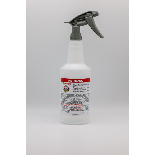 Pre-Labeled GHS Compliant Spray Bottle - 32oz - Methanol, case/12
