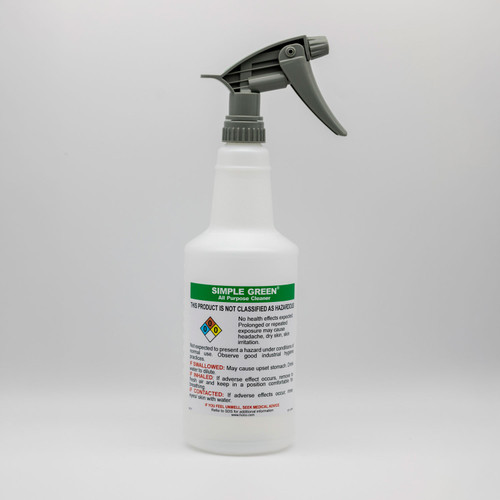 Pre-Labeled GHS Compliant Spray Bottle - 32oz - Simple Green, case/12