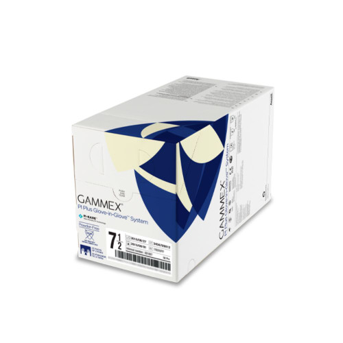 Ansell GAMMEX™ PI Plus Glove-in-Glove™ System Polyisoprene Surgical Gloves, White/Green, Sterile