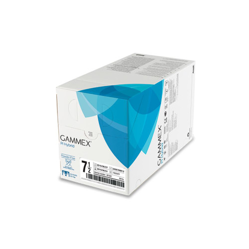 Ansell GAMMEX® PI Hybrid Powder-Free Non-Latex Surgical Gloves, Polyisoprene & Neoprene, Natural, Sterile