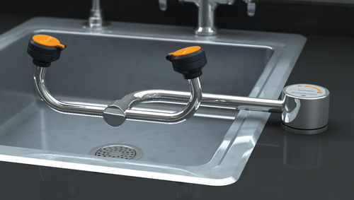Eyewash, Deck Mounted AutoFlow 90° Swivel, Right Hand Mounting