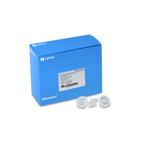Whatman® Syringe Filter, 25mm Diameter, GD/XP, 0.45um Pore Size, Polyvinylidene Difluoride (PVDF), Hydrophilic, 1500 per case