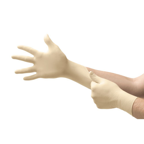 Ansell TouchNTuff™ 69-318 Lightweight Natural Rubber Latex Gloves, Beaded Cuff, Natural, Disposable Protective Gloves