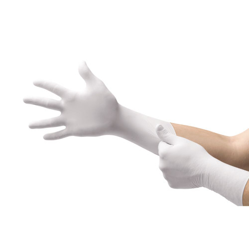 Ansell MICROFLEX® CE5-755 Clean Nitrile Gloves, White, ISO Class 5 (Class 100) Cleanroom Compatible