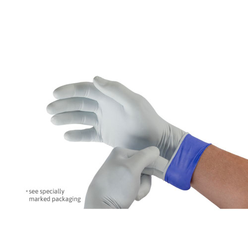 Ansell MICROFLEX™ LIFESTAR EC™ LSE-104 Dual-Layer Nitrile First Responder Exam Gloves, White Exterior/Blue Interior, Extended Beaded Cuff