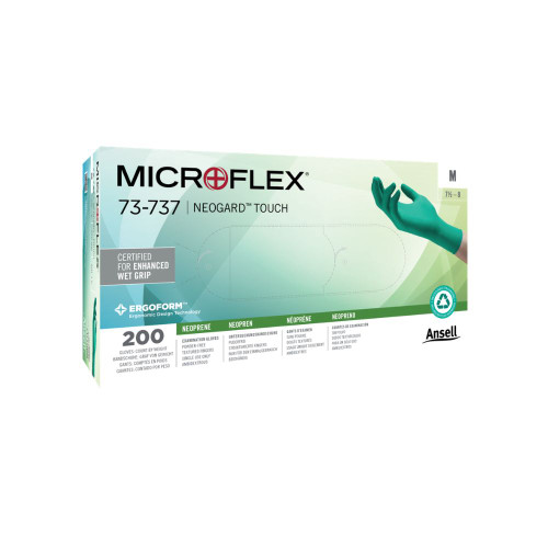 Ansell MICROFLEX™ Neogard™ TOUCH 73-737 Ultralight, Comfortable Neoprene Exam Gloves, Green