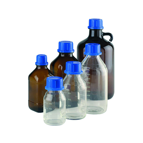 WHEATON LAB 45 Reagent Bottles, Amber Soda-lime Glass, 1000mL, 45mm
